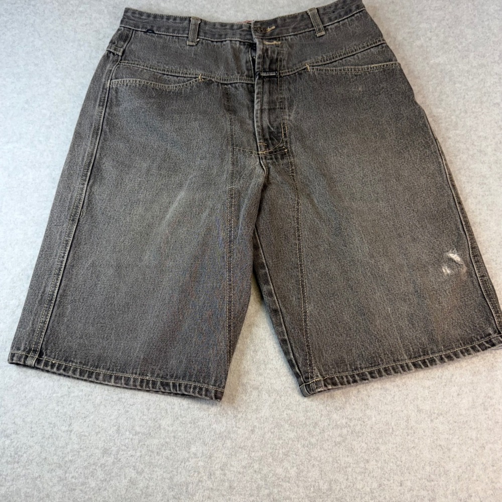 Marithe Francois Girbaud Mens Baggy Denim Shorts Black 31 Vintage 90s Streetwear